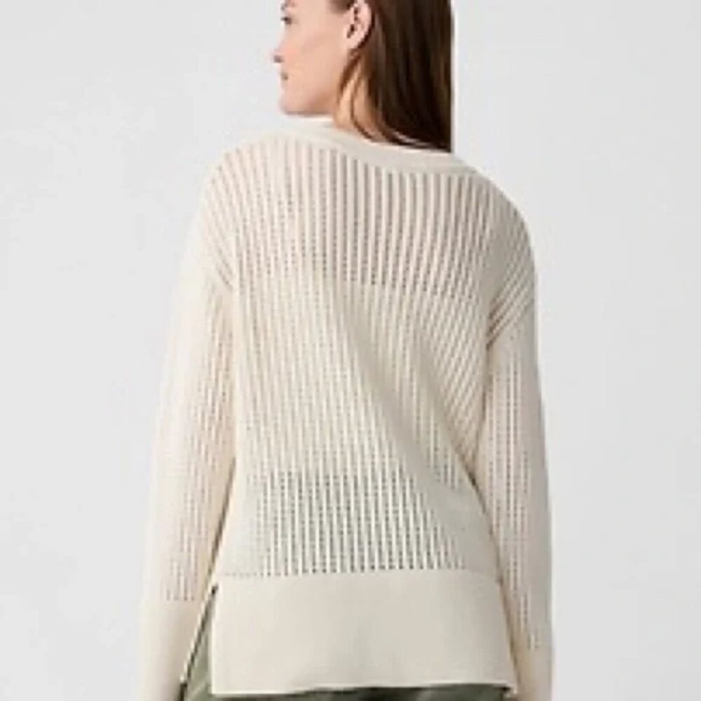 GAP Bainbridge Blue Relaxed Crochet V-Neck Sweater/NWT/S - Picture 6 of 16